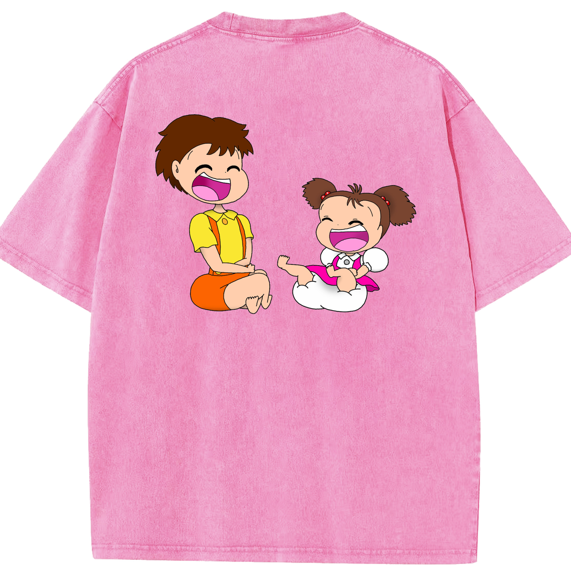 （画像用） となりのトトロ 草壁メイ 草壁サツキ My Neighbor Totoro Satsuki Kusakabe Mei Kusakabe 綿100% ヴィンテージ風 半袖Tシャツ（背面プリント）